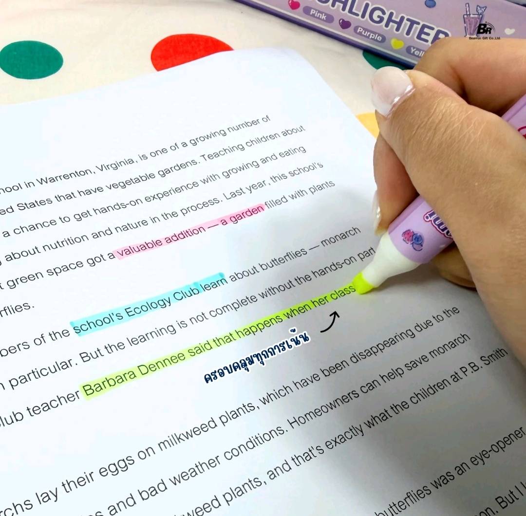 BR ปากกาไฮไลท์ SANRIO ลิขสิทธิ์แท้ SET 3 แท่ง 3 สี เน้นข้อความให้เด่น พร้อมความคิ้วท์เกินต้าน! - Image 4