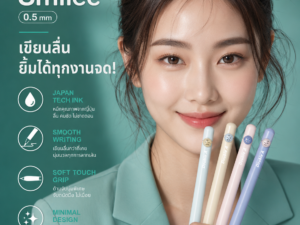 Alternative view of Double A ปากกาเจล รุ่น Smilee ขนาด 0.5 มม. (หมึกน้ำเงิน) บรรจุ 4 ด้าม