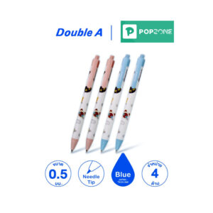 Double A ปากกาลูกลื่น รุ่น Baan Maew Maew 0.5 มม. (หมึกน้ำเงิน) บรรจุ 4 ด้าม