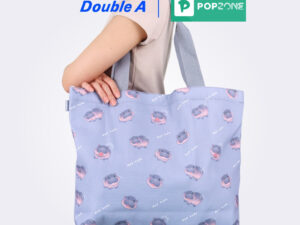 Alternative view of DOUBLE A กระเป๋าผ้า Tote Bag สีเทา หมูเด้ง MOO DENG