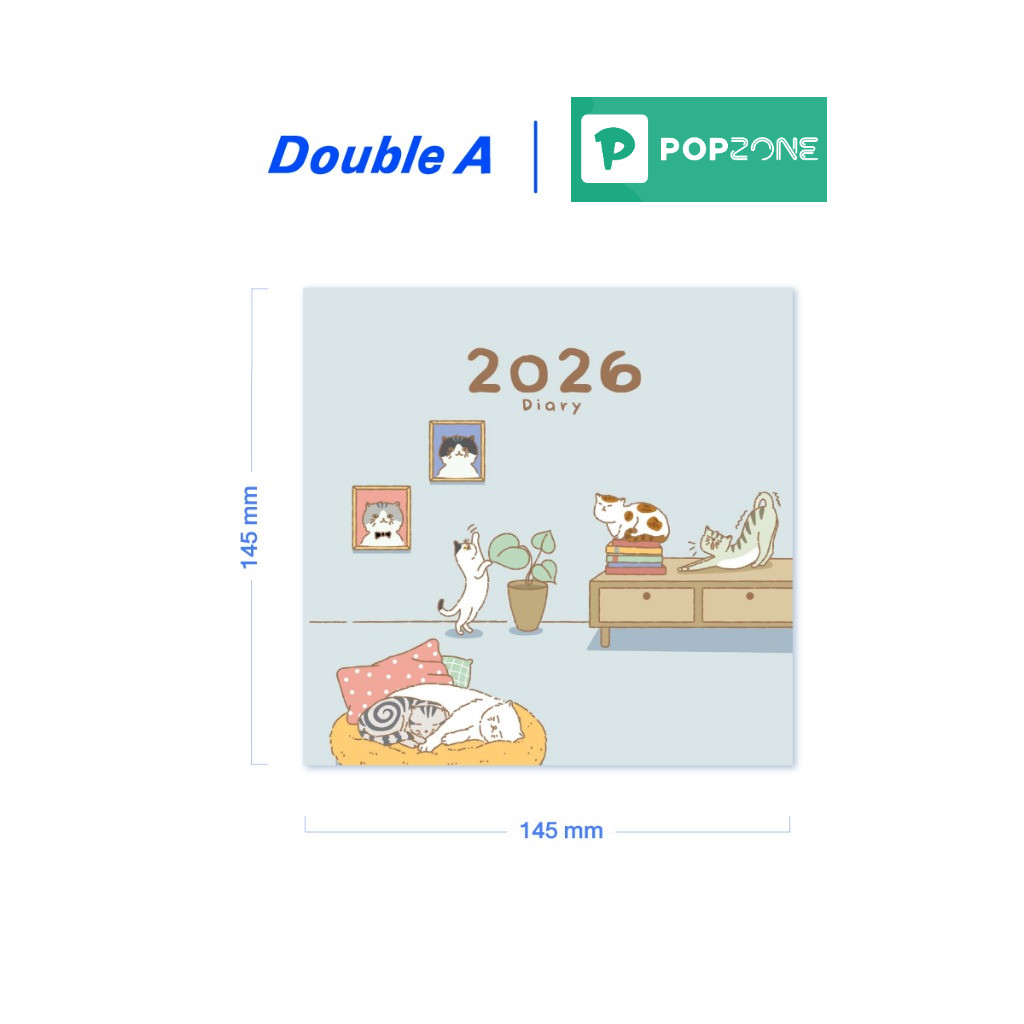 Double A สมุดบันทึกแพลนเนอร์ลายเหมียวสุดซี้ - Image 2