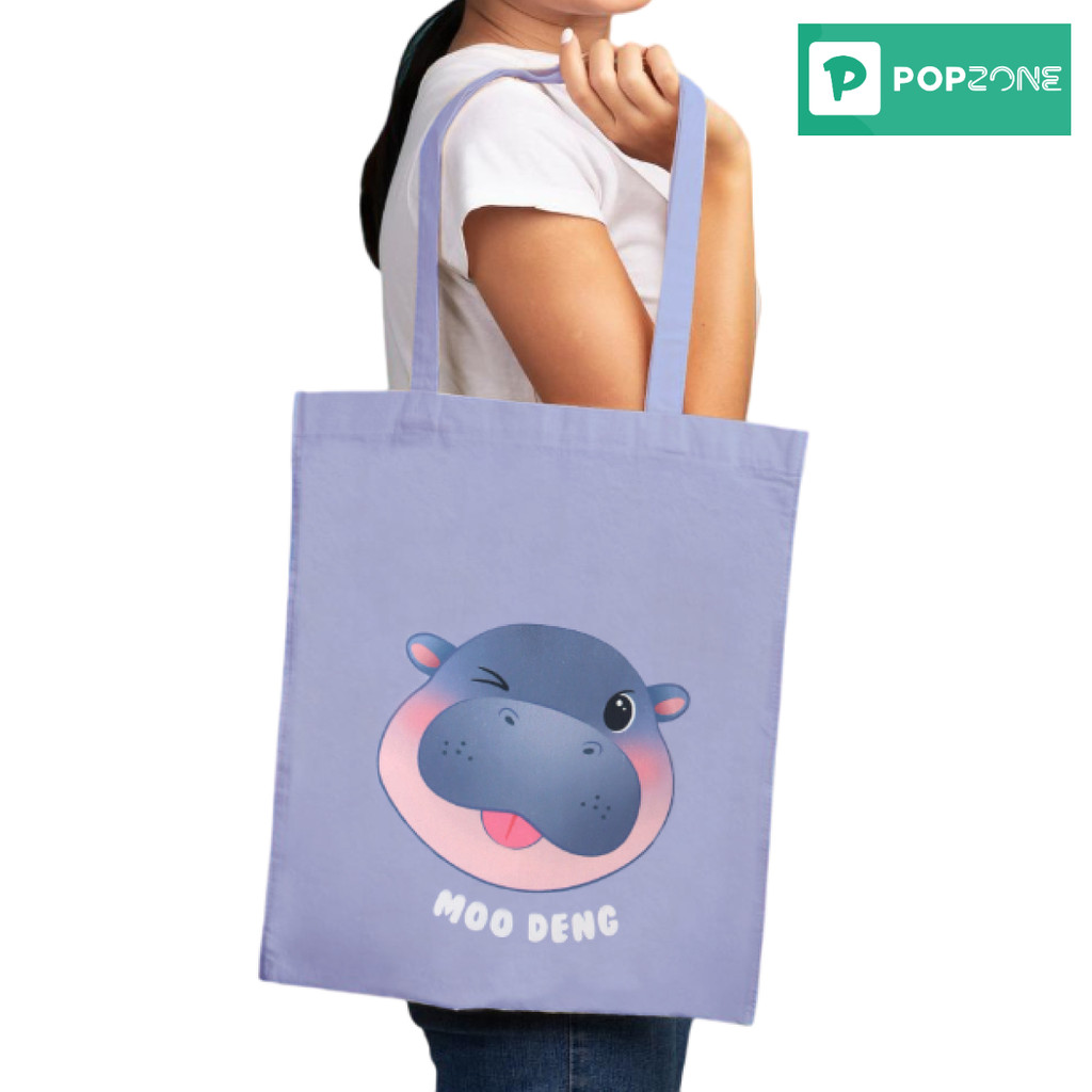 Double A หมูเด้ง MOO DENG กระเป๋าผ้า Shopping ช้อปปิ้งสดใส พร้อมช่วยเพื่อนสัตว์! - Image 3
