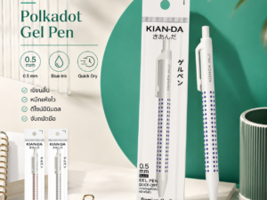 Alternative view of KIAN-DA ปากกาเจล รุ่น Polkadot แบบกด หมึกน้ำเงิน 0.5 มม. มีซิลิโคนกันลื่น