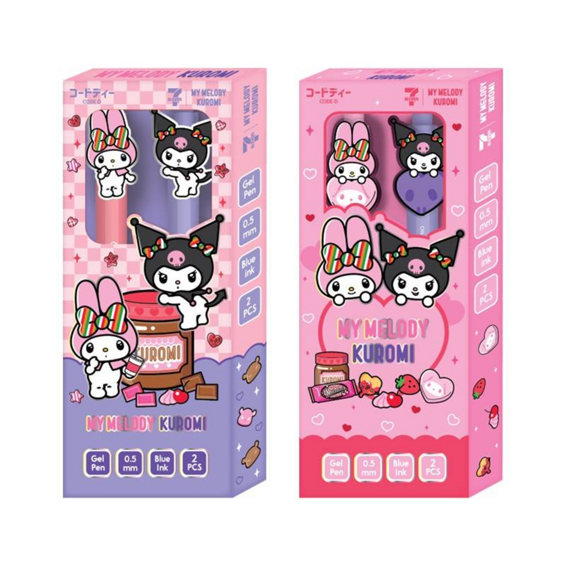CODE:D เซ็ตปากกาเจลน่ารัก Sanrio ลิขสิทธิ์แท้ ลาย My Melody & Kuromi แพ็กคู่ - Image 2